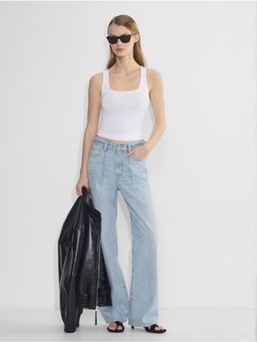 Denim Forum 90s tailored hi rise wide 24 31”